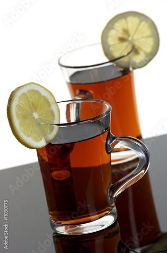Two teas with lemon