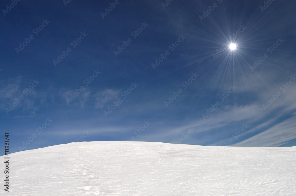soleil neige et ciel