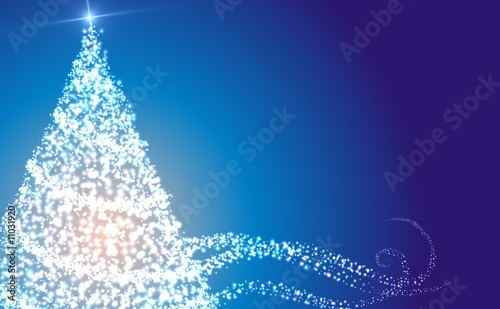 Christmas tree with lights photo