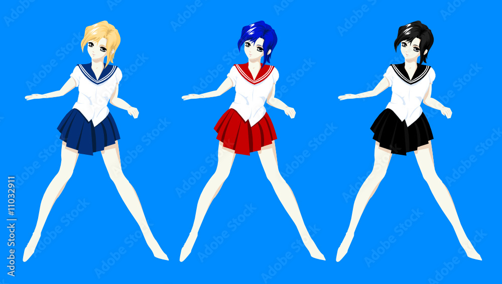 écolières japonaises style manga