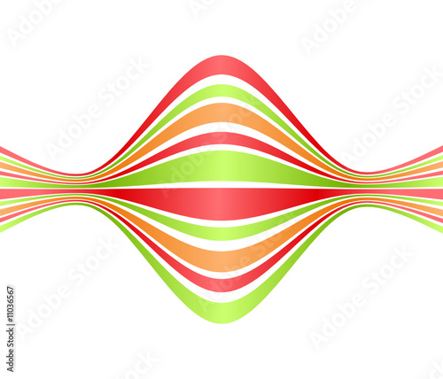 Abstract background with the green and red bent lines