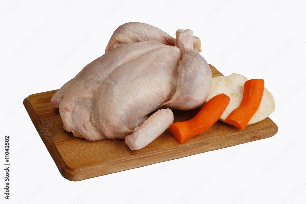 Raw chicken on white Raw chicken on white
