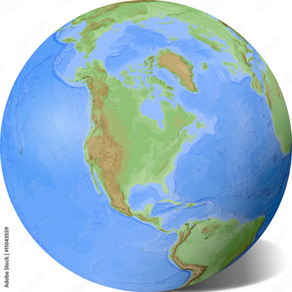 Fototapeta premium Globe showing North America