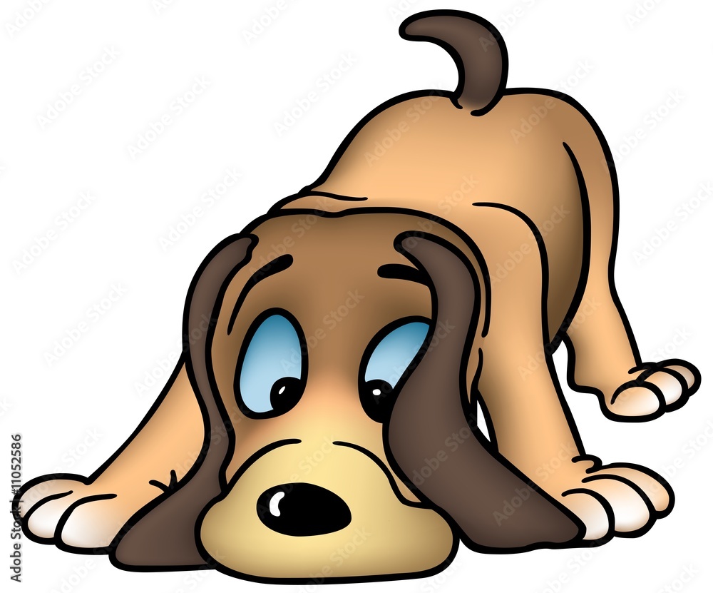 Sniffing Dog - colored cartoon illustration Stock Illustration | Adobe ...