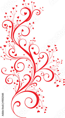 valentine floral background - vector