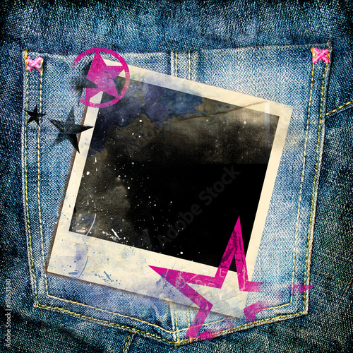 trendy background with instant frame