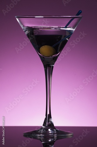 Martini on purple background