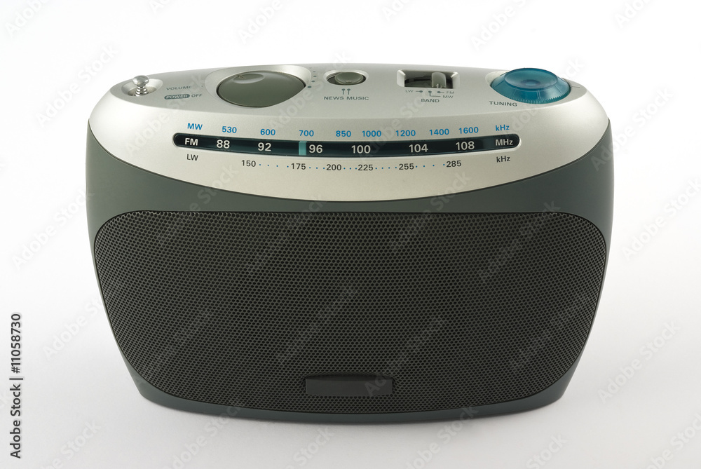 Fototapeta premium Grey and silver radio with clipping path