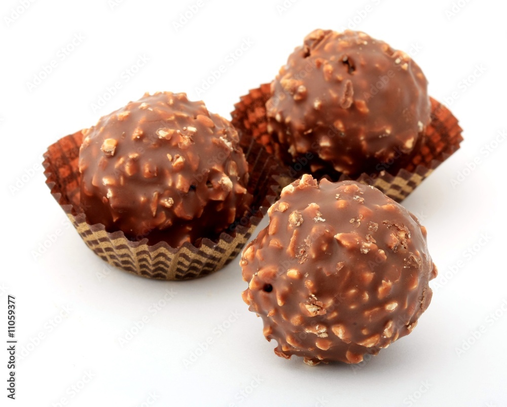 chocolate candies on white background chocolate candies on white background