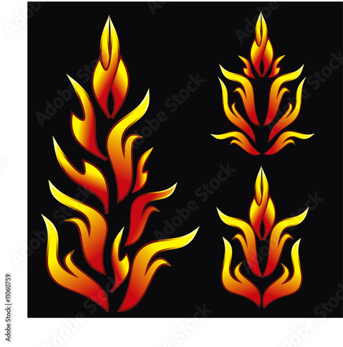 fire vector for tatto and car  tuning