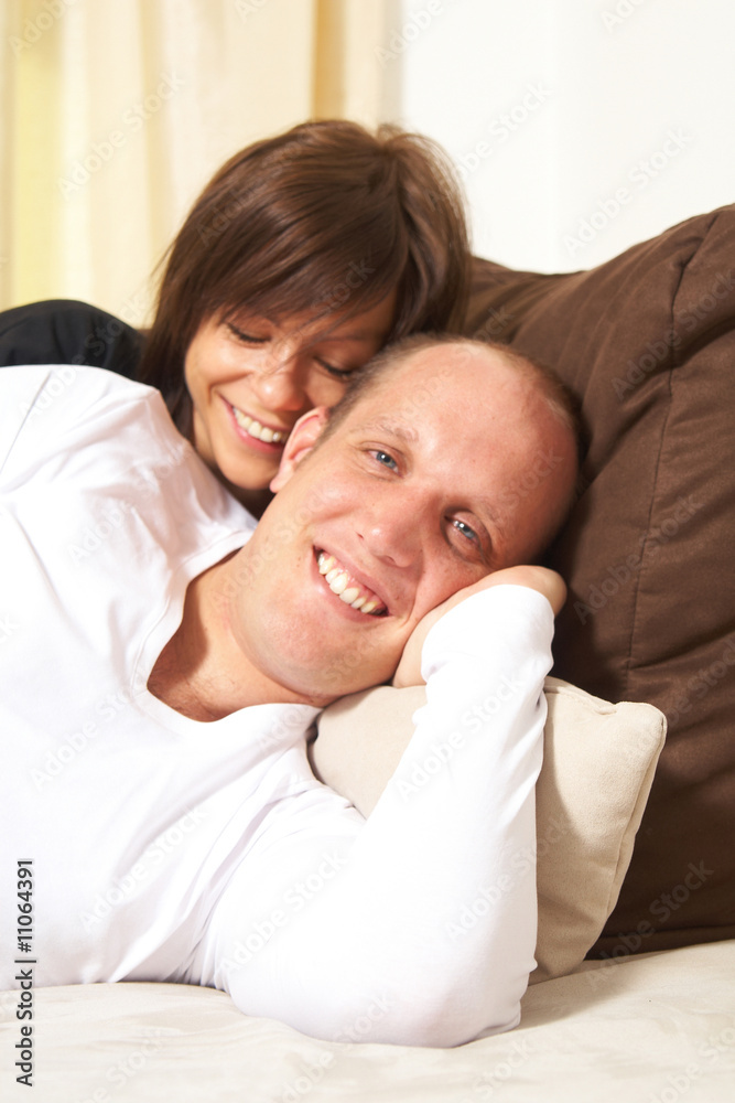 Cuddling on the sofa Cuddling on the sofa