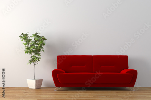 Modern interior with sofa
