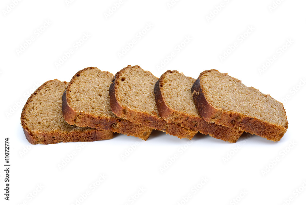 Some slices of rye bread with anise