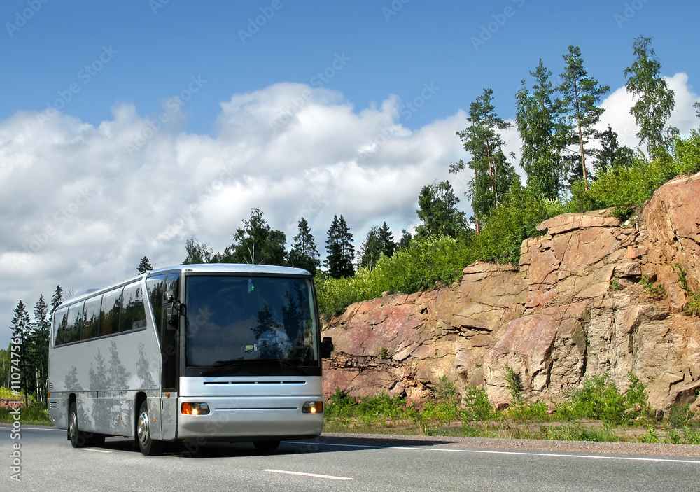 tourist bus on highway tourist bus on highway