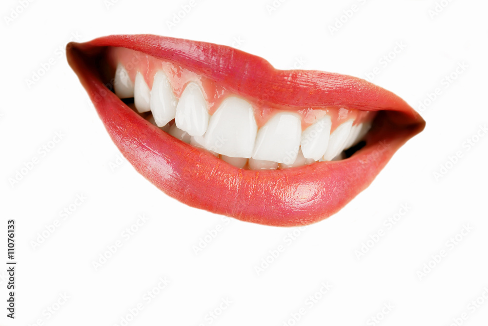Naklejka premium Smiling woman mouth