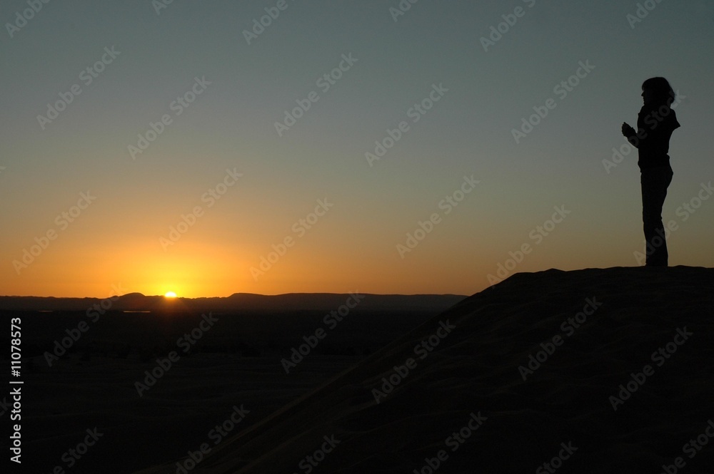 Desert coucher de soleil