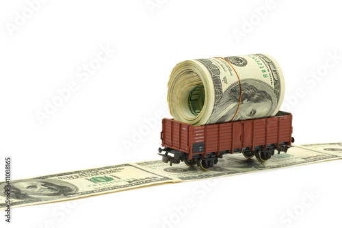 Train with money photo