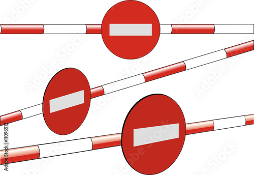 prohibition sign in a barrier