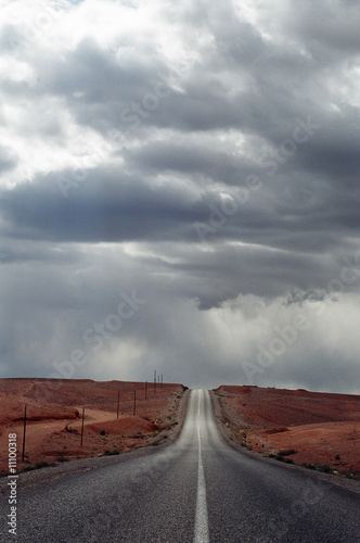 Empty road in desert area; south Morocco