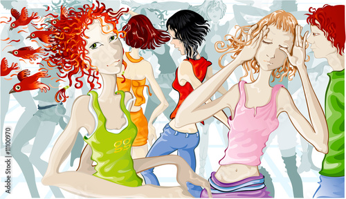 two girls dancing