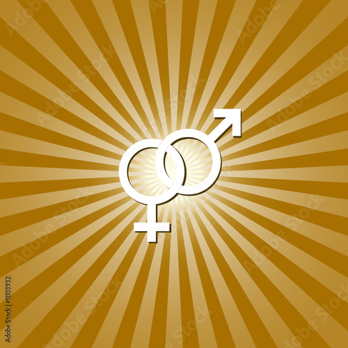 Interlocked Male & Female Gender Signs - Vector