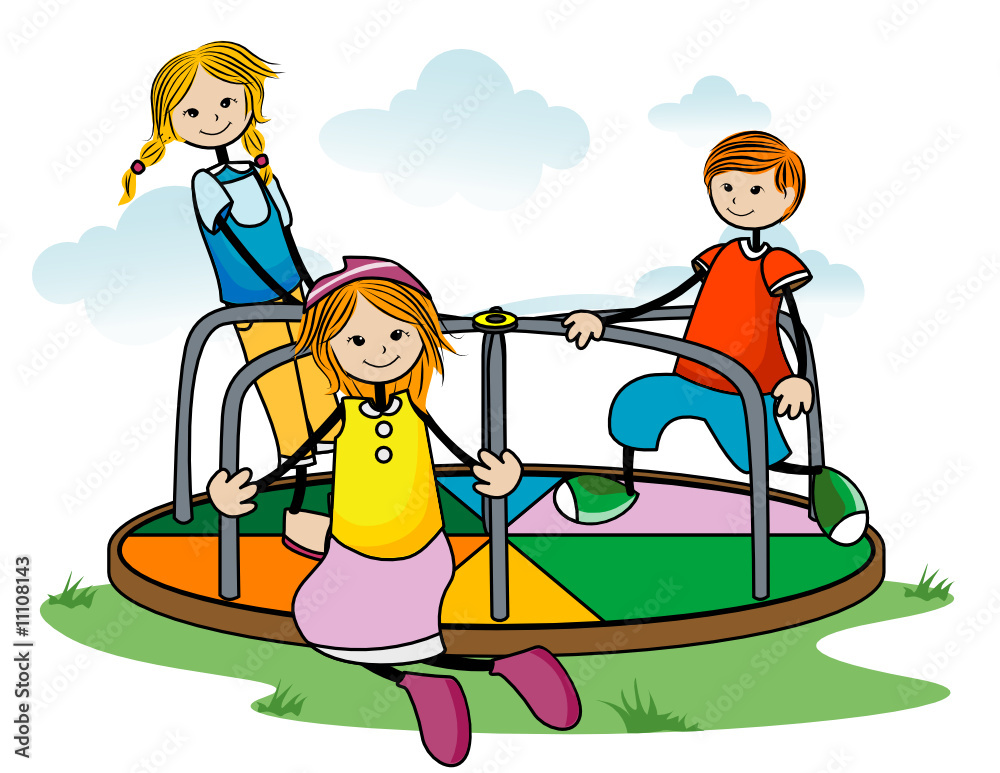 Merry Go Round Kids Stock Vector Adobe Stock