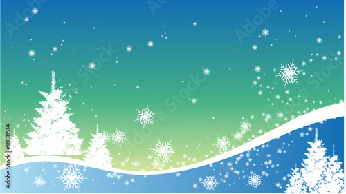 Fir and Show New Year Background