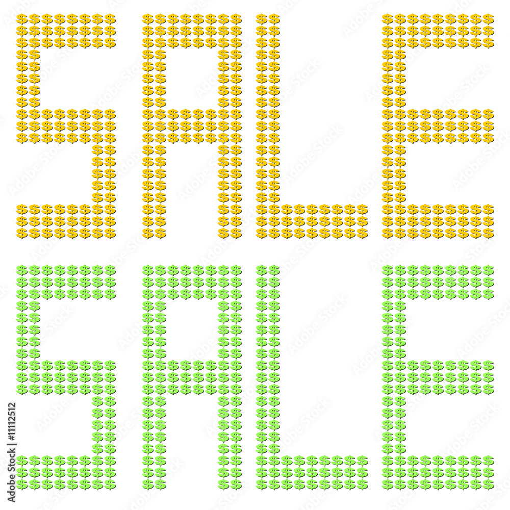 sale text with dollar symbols sale text with dollar symbols