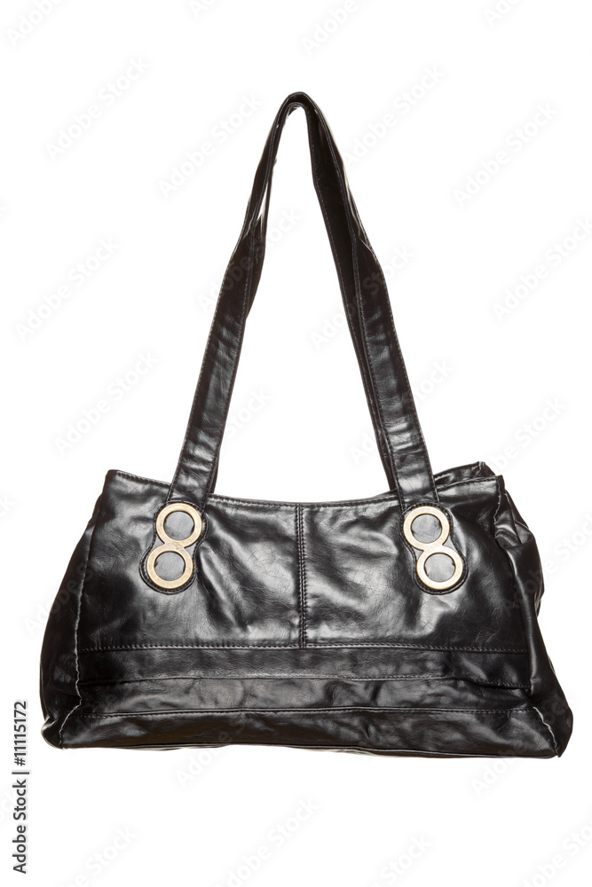 Trendy black purse isolated on white background Trendy black purse isolated on white background