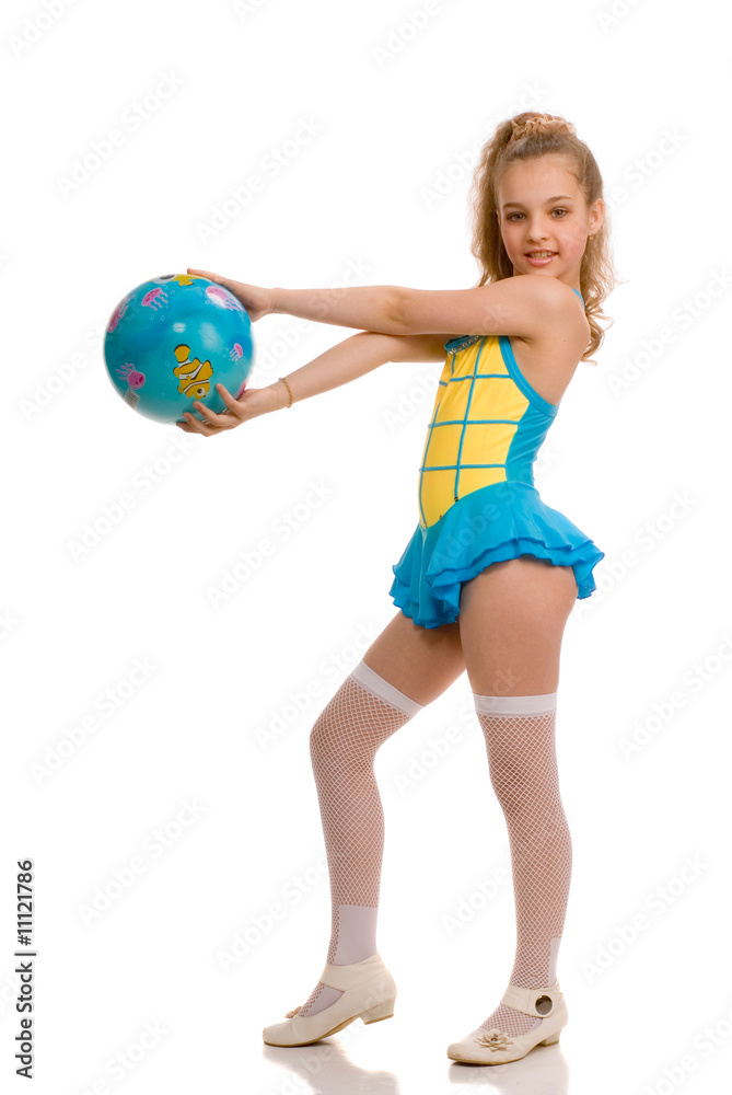 Cute girl with ball in her hands Cute girl with ball in her hands