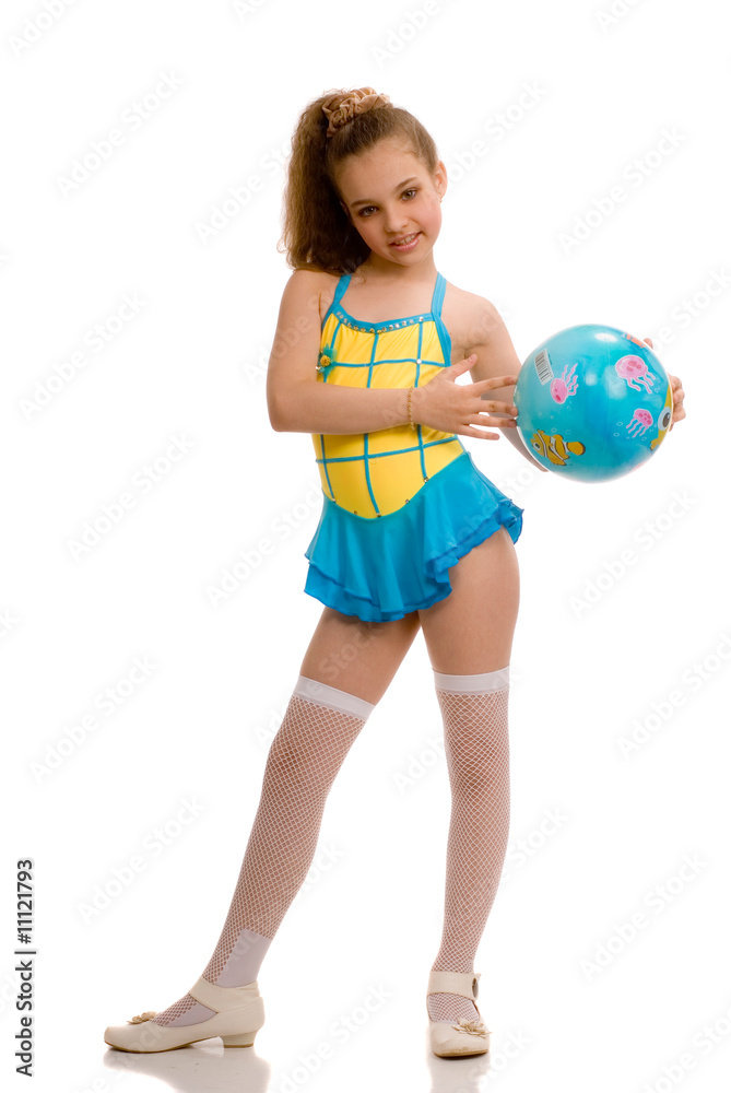 Cute girl with ball in her hands Cute girl with ball in her hands