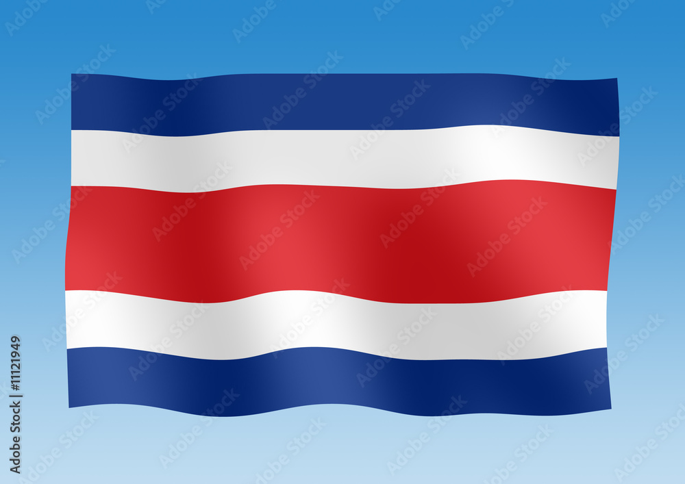 Naklejka premium Flag of Costa Rica