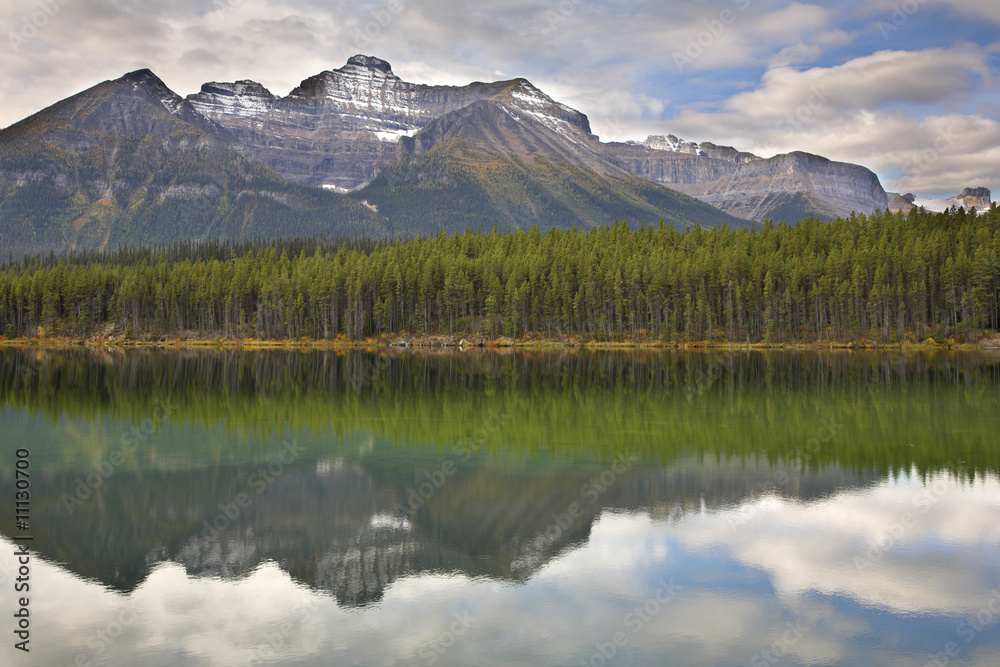 Mountain, wood and lake.