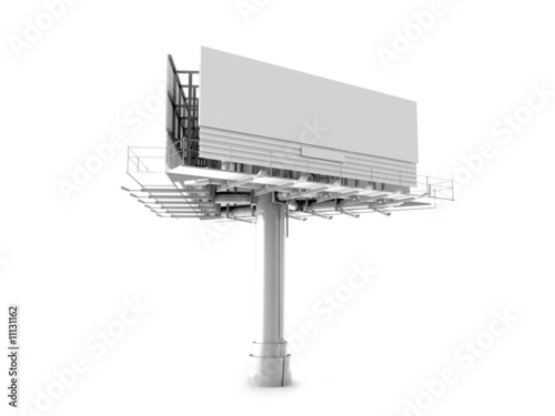 Corner view of an isolated triangular billboard