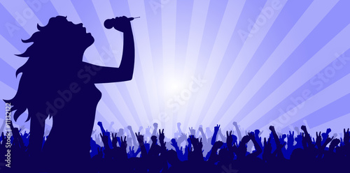 young woman singing on stage