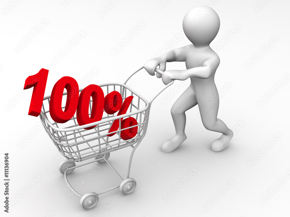Consumer basket with 100 percent Consumer basket with 100 percent
