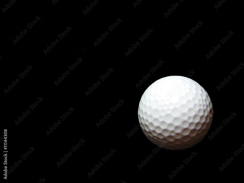 Isolated golf ball on black Isolated golf ball on black