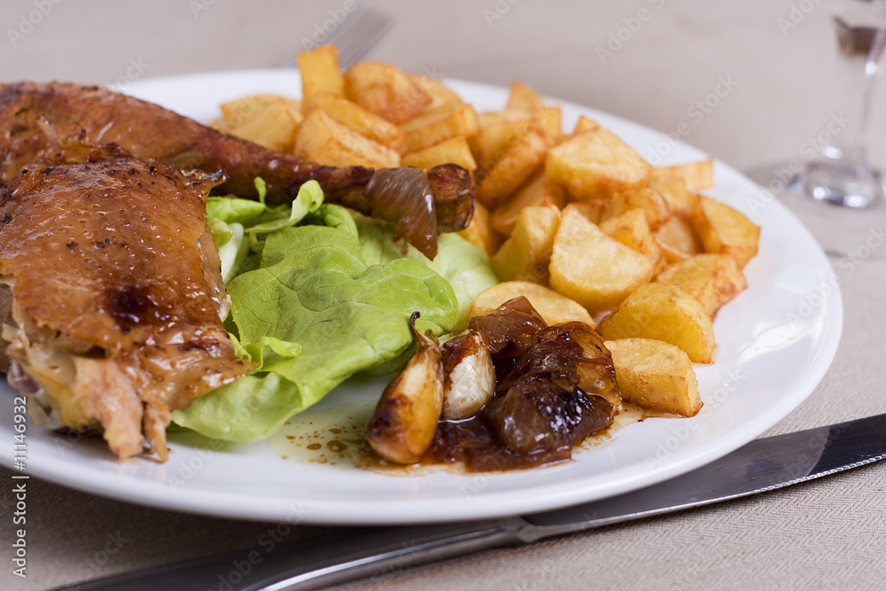 Poulet roti frites Poulet roti frites