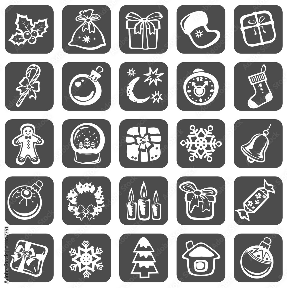 christmas symbols set christmas symbols set