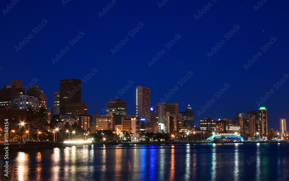 Fototapeta premium city night view of Durban, South Africa
