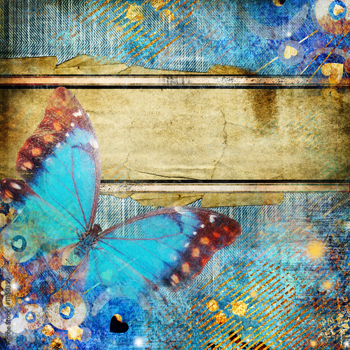 vintage abstraction with butterfly