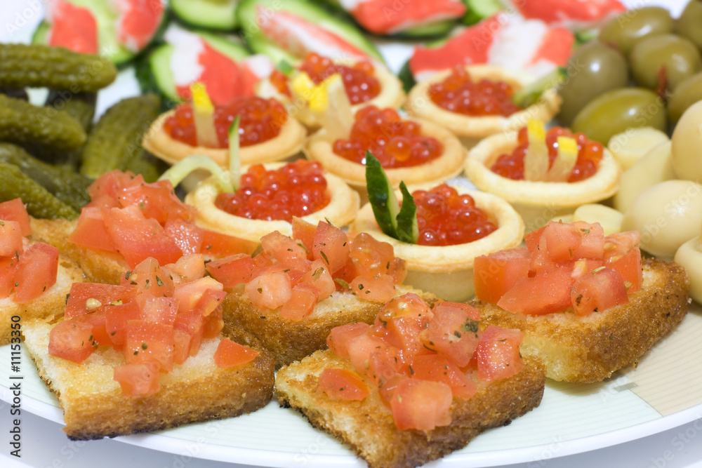 Small appetizers for banquet