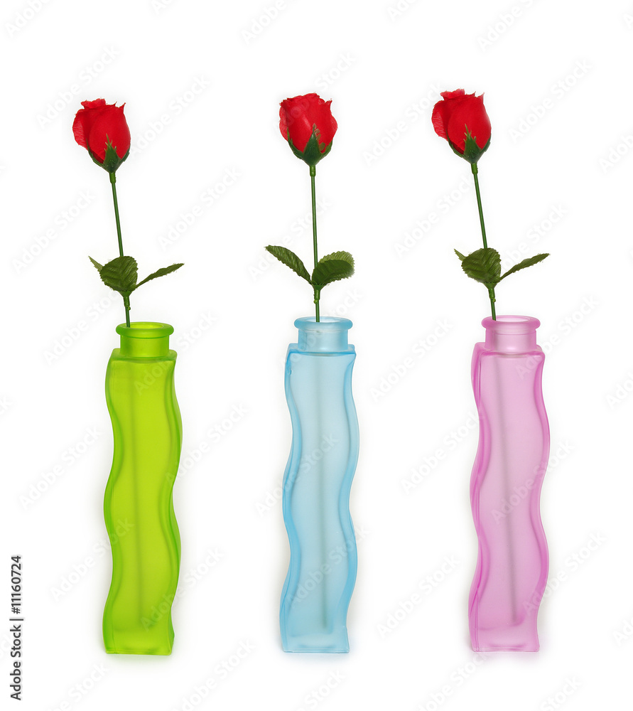A coloured vase of glassware, home decoration