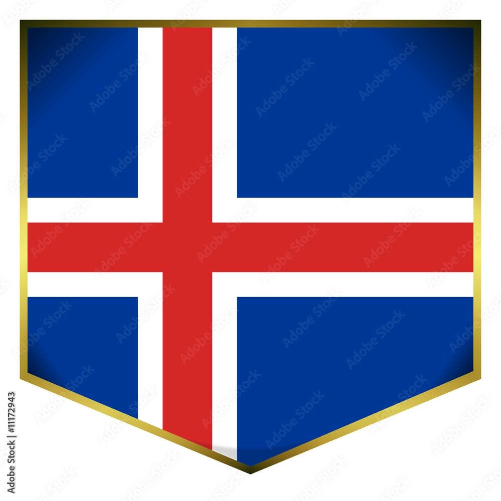 Naklejka premium drapeau ecusson islande iceland flag