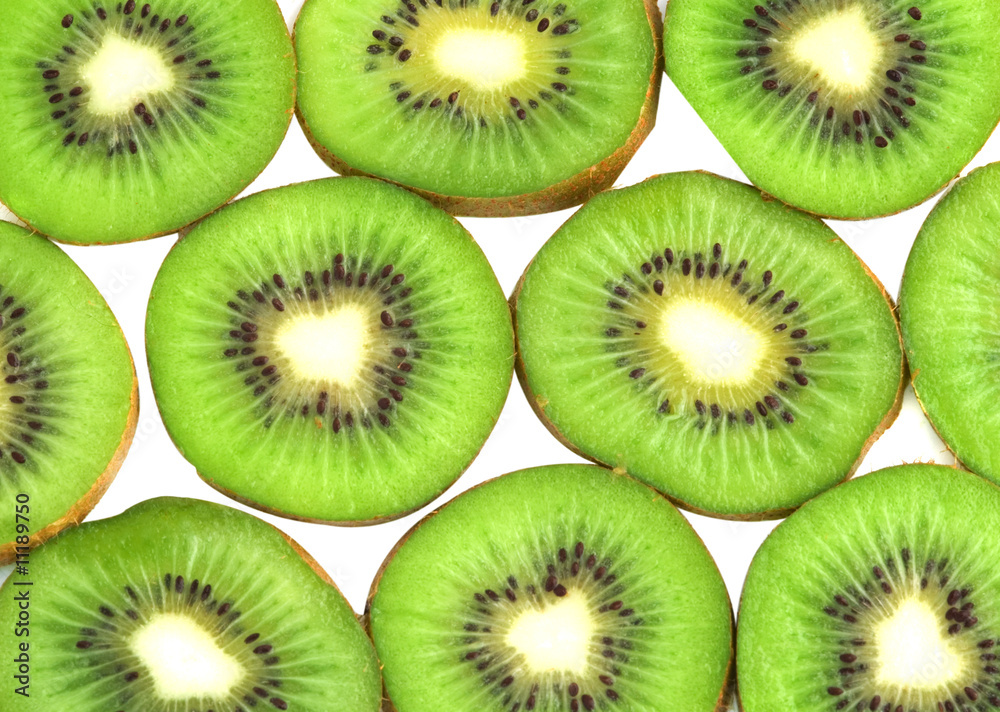Kiwi fruit slices isolated on white background Kiwi fruit slices isolated on white background