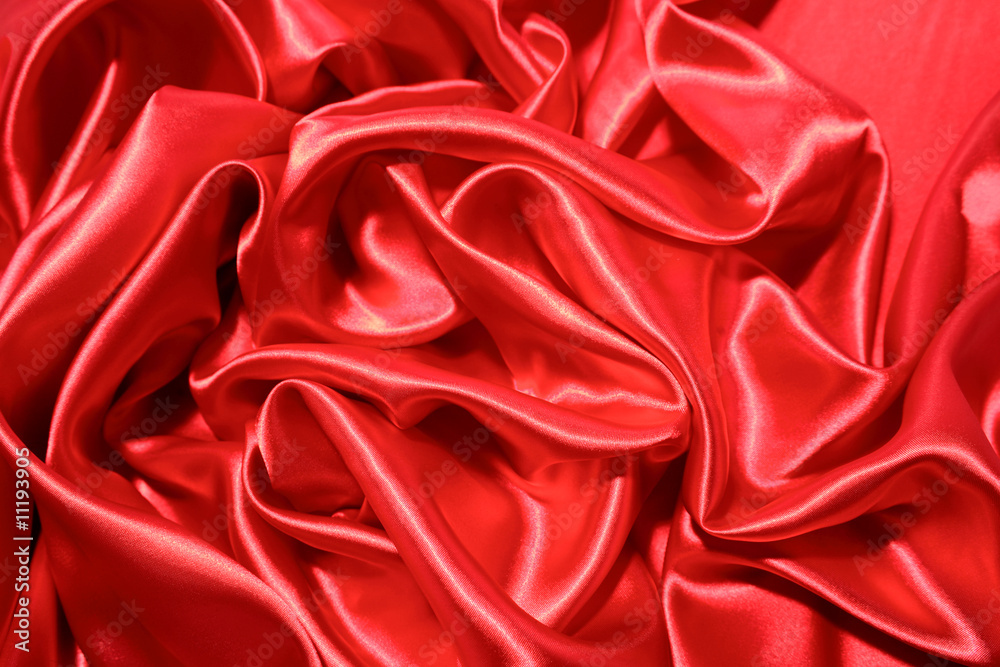 Obraz premium Red silk fabric texture background