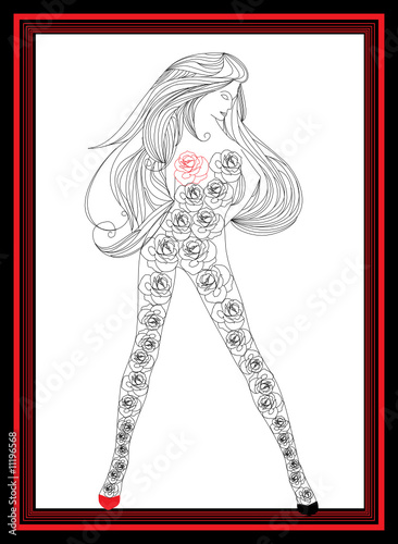The girl from roses. Vector