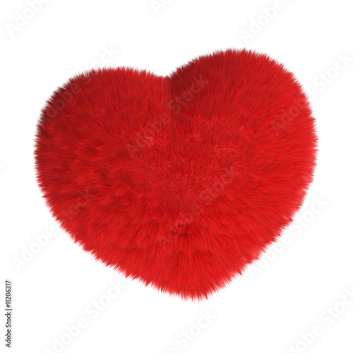 furry red heart