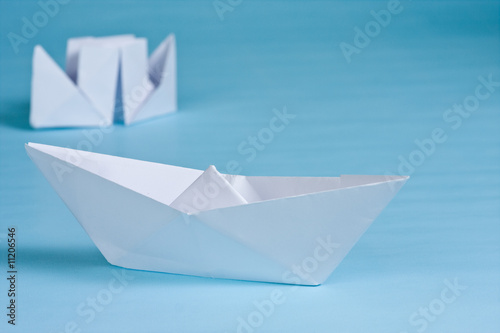 two paper boats