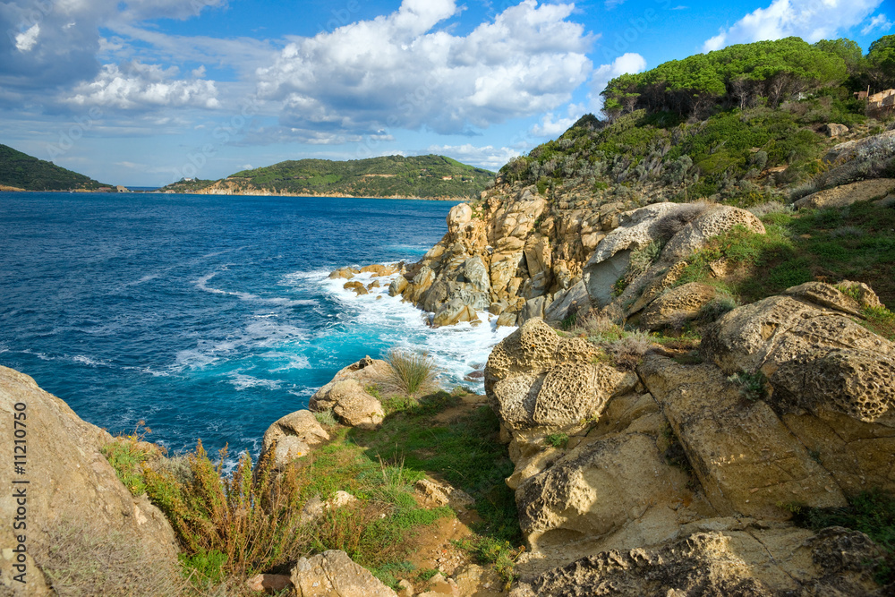 Beautiful coastlines in Elba island.